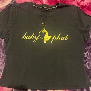Baby Phat womans Tee in Black with Gold Logo. Brand new!